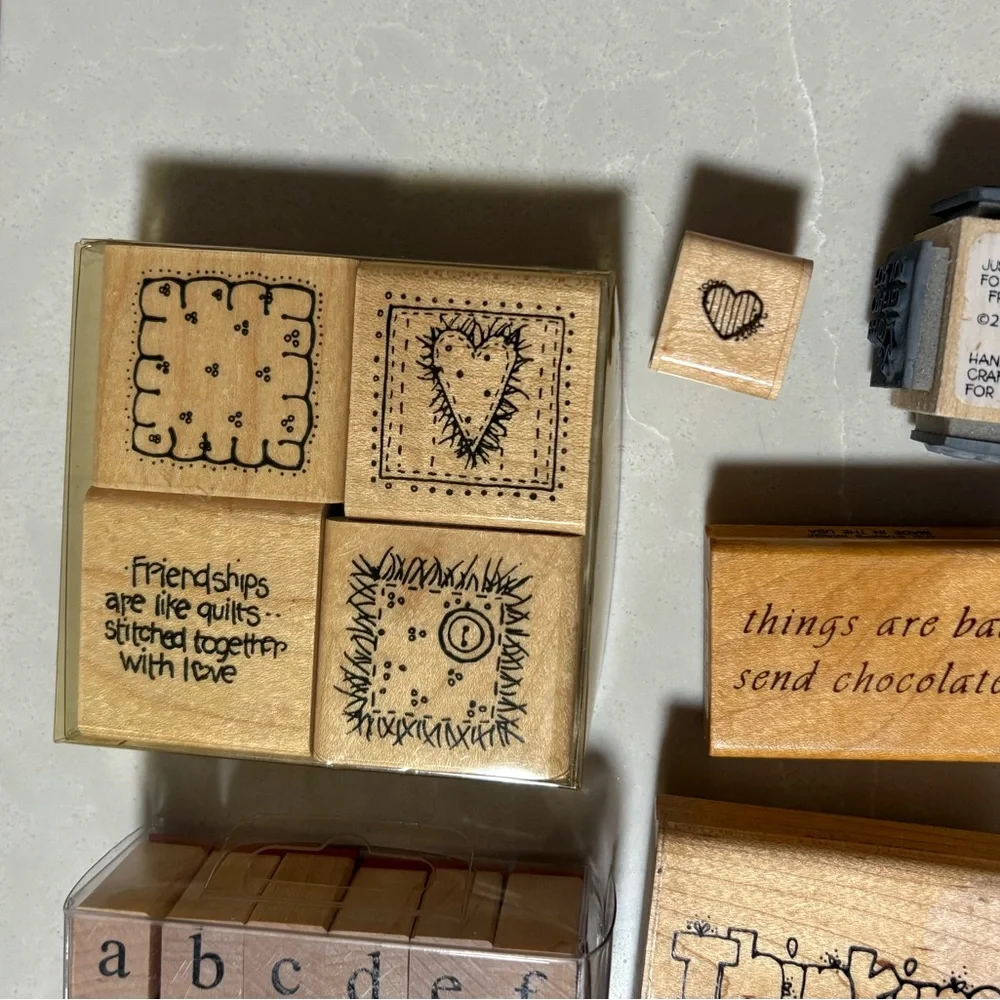 Vintage & New High-Quality Rubber Wood Stamp Collection Set - Picture 10 of 15